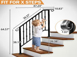 Matte Black Outdoor 3 Level Iron Handrail 56041955