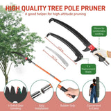 26ft Manual Pole Saw, Lightweight Tree Trimmers Long Handle Pruner Set, Sharp Steel Blade and 89490209