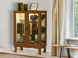 Curio Cabinet Lighted Curio Diapaly Cabinet with Adjustable Shelves and Mirrored Back Panel, 13840081