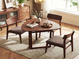 31.5" Small Folding Dining Table, Walnut Solid Wood Foldable Kitchen Table for 2 People 10727353