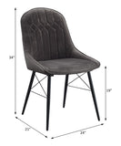 Abraham Dark Gray Fabric & Black Finish Side Chair B2726P338679