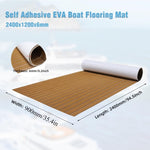 ZUN Boat Flooring, EVA Foam Boat Decking 94.5inx35in, Self Adhesive Faux Teak Marine Flooring Sheet 26423673