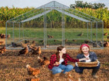 20 x 10 ft Large Metal Chicken Coop, Walk-in Poultry Cage Chicken Hen Run House with Waterproof 65573596
