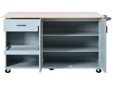 K&K Kitchen Island with Foldable Counter Top, Kitchen Storage Cart with Slide-Out Shelf, Towel Rack N707P173036G