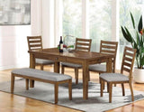 Transitional Set of 2pc Side Chairs Walnut Light Gray Ladder Back Chairs Solid wood 100% Polyester B011P158093