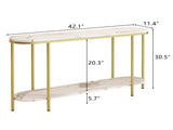 Console Table 2 Tier Narrow Entryway Table with Storage Shelves Faux 82101132