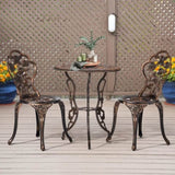 3 PCS Outdoor Bistro Set,Outdoor Patio Set, All-Weather Cast Aluminum Bistro Table Set for Backyard, 59012071