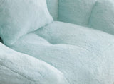 Giant Bean Bag Chair withFootstool, Oversized Bean Bag for Adults and Kids, Faux Fur Shell-Shaped W2677P306795