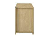 U_STYLE 59.3''Sideboard with Sliding Barn Door and Mesh Panels,Farmhouse Buffet with Open N711P347388O