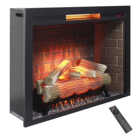 ZUN 33 inch Infrared Electric Fireplace Insert, Touch Panel Home Decor Heater,Smokeless Firebox .With W1769P252998