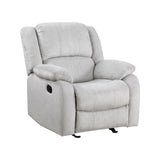Modern Reclining Chair Gray Chenille Upholstered Pillowtop Arms Solid Wood Frame 1pc Living Room B011P188427