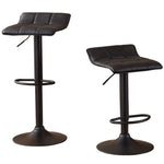 ZUN Belham Swivel Black Bonded Leather Adjustable Bar Stool, Set of 2 T2574P165093