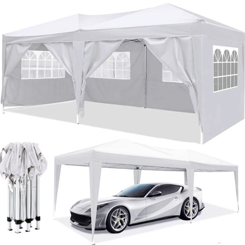 ZUN 10x20 EZ Pop Up Canopy Outdoor Portable Party Folding Tent with 6 Removable Sidewalls + Carry Bag + W1205106017