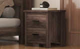 ZUN Vintage Two Drawer Nightstand, Simple and Generous Storage Space,Dark Walnut 96929255