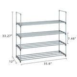 ZUN 2 Set 4 Tiers Shoe Rack Shoe Tower Shelf Storage Organizer For Bedroom, Entryway, Hallway, and 86375108