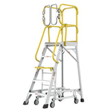 5 Step 375lbs Aluminum Rolling Platform Ladder W2529P251558