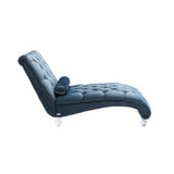 COOMORE Velvet Chaise Lounge Indoor,Button-Tufted Upholstered Chaise Lounge Chair with Pillow for W39538684