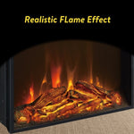 ZUN 23 inch electric fireplace insert, cost-effective heater with log set & realistic flame, overheating W1769P172914