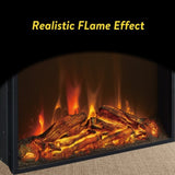 ZUN 23 inch electric fireplace insert, cost-effective heater with log set & realistic flame, overheating W1769P172914