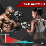 110Lbs Adjustable Dumbbell Set With 3 in 1 Dumbbell Barbell Metal Connecting Rod, Chromed Weights, 32337263