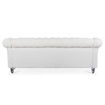 ZUN 84.65" Rolled Arm Chesterfield 3 Seater Sofa W68058494