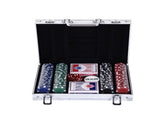 Poker Chip Set with Case, 200 Striped Chips, 2 Card Decks, 5 Dice, Dealer Button, Complete Poker 10664689