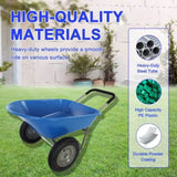 wheel barrow Two wheeled trolley for blue garden 15 inch pneumatic wheel WB189BL W227P331542