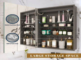 LED Bathroom Wall Medicine Cabinet Mirror 32"24" Lighted Mirror with Storage Recessed or Surface 2 T3177P296182