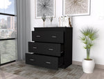 ZUN Montclair 3-Drawer Dresser Black B06280065