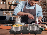 Double Burner Electric Hot Plate, 2000W Fast Heating with 5 Temperature Levels, Portable Stainless 85618233