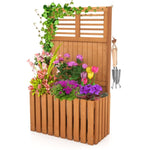 ZUN Wooden garden bed with metal hooks 44841597