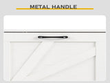 Barn door with 4 flip-down drawers, black metal single-sided handle melamine particleboard black 26867923