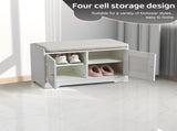 29.5"Shoe Storage Bench with 2 Door Cabinet, Entryway Bench with White Shoe Storage, Shoe Bench with W2948P244736
