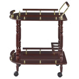 Merlot and Brass 2-shelf Serving Cart B062P145531