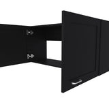 FM FURNITURE Nakya Kitchen Wall Cabinet with 2 Doors, Black B128P293888