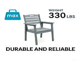 HDPE Outdoor Terrace Dining Chair Set, low maintenance - for gardens, backyards and decks - grey 55213923