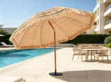 8 ft Thatched Patio Umbrella with Tilt, Hawaiian Style Beach Parasol, for Beach, Patio, Poolside & 84390617