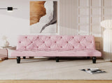 Sofa to Sofa Bed Transformation 66" Pink Velvet Sofa Bed, Ideal for Family Living Rooms, Apartments W3371P303616