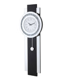 ZUN ACME Noralie WALL CLOCK Black, Mirrored & Faux Diamonds AC00424