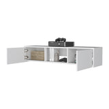 ZUN Tabor Floating TV Stand, Wall Unit with 2 Doors and Open Shelf B200P176182