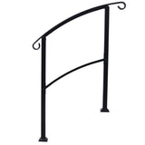 Handrails for Outdoor Steps, Fit 1 or 3 Steps Outdoor Stair Railing, White Wrought Iron Handrail, W465124226