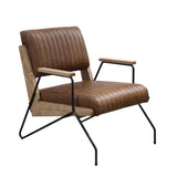 Cocoa and Matt Iron Accent Chair with Metal Leg B062P209154