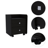 Nightstand 22"H, Two Drawers, Superior Top, Metal Handle, Black B097133085