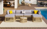 ZUN 7 Pieces Outdoor Patio Furniture, All-Weather Rattan Sectional Sofa Set with Thick Cushions and 07895544