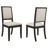 Cream and Black Upholstered Side Chairs B062P145454