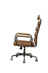 ZUN Retro Brown Swivel Office Chair with Pneumatic Lift B062P215462