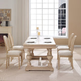 French Country Dining Chairs Set of 2, Upholstered Chairs with Nature Rattan Round Back, Wire W3426P324257