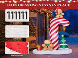 8.2FT Lighted Christmas Inflatable Decoration, Inflatable Giant Candy Cane with Gingerbread Men, 09930053