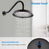 Single-Handle 4-Spray Patterns Bathroom Rain Shower Faucet with Body Jet Handshower in Matte Black W1219133592