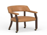 Gorman Dining and Game Chair in Walnut with Saddle Faux Leather B050P412223
